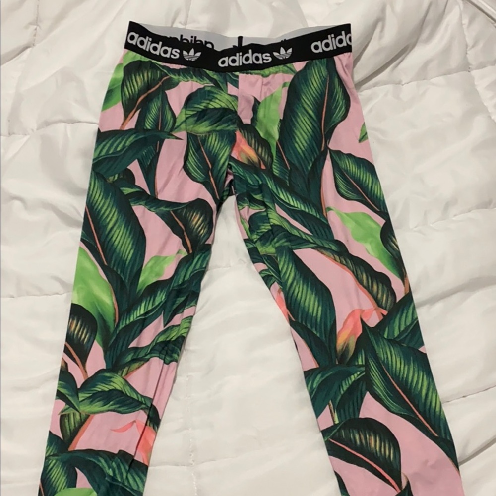 Adidas palm print leggings size M